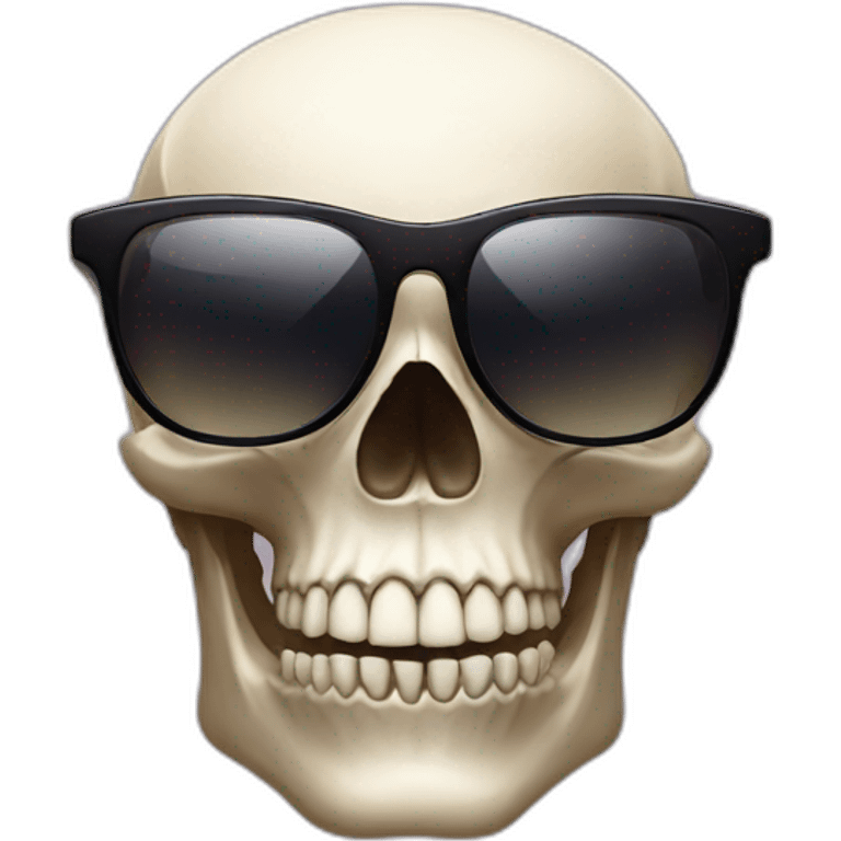 skull emoji with pixel sunglasses emoji