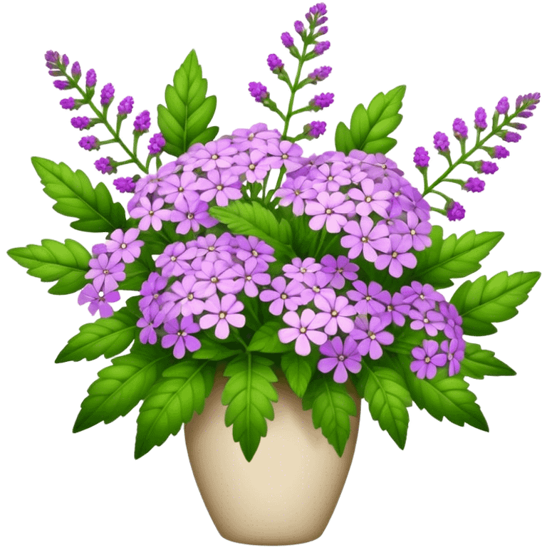 big bouquet verbena flower, leaf emoji