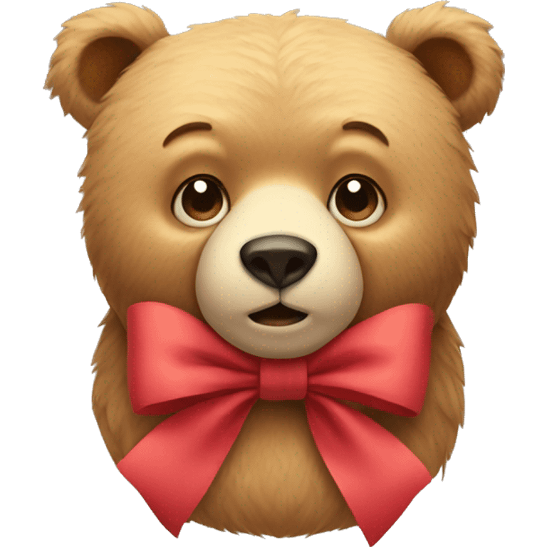 Bear with bow on emoji