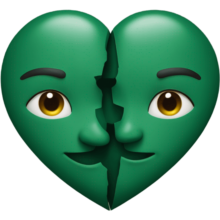 heart two halves dark green emoji