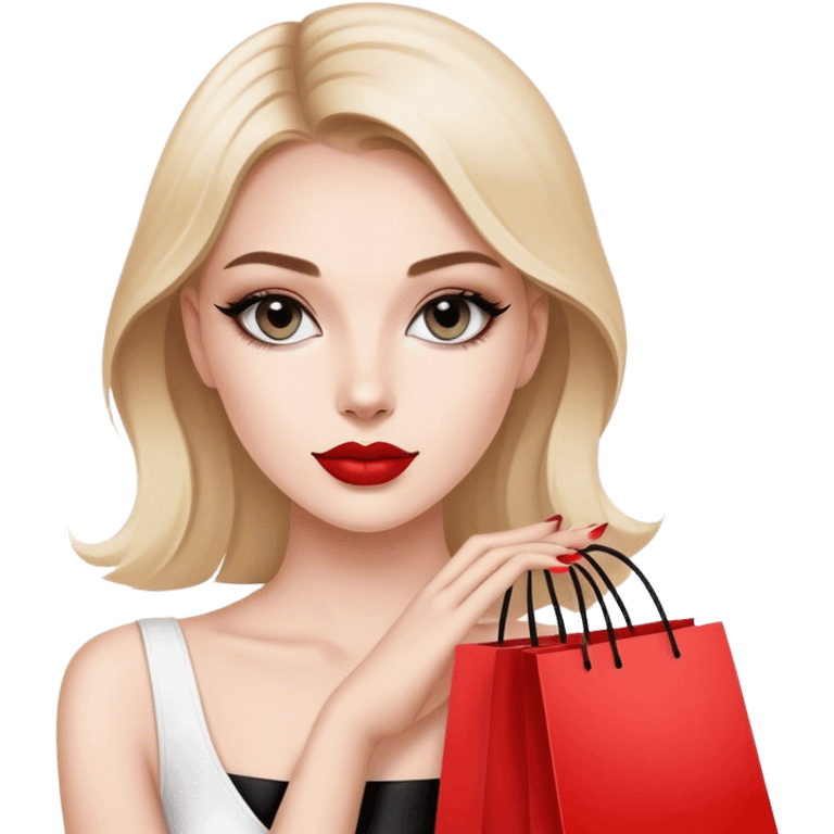 A girl with Sephora shopping bags emoji