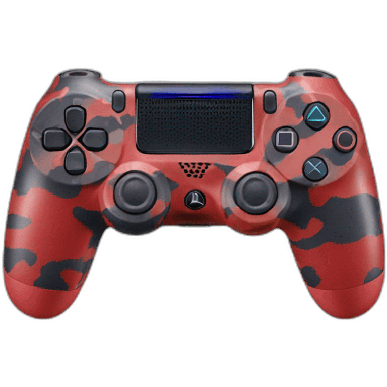 PlayStation 4 joystick red camouflage emoji