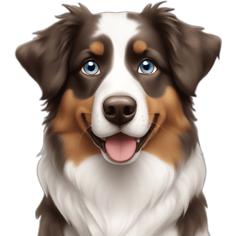 blue eyes dog australian shepherd brown emoji