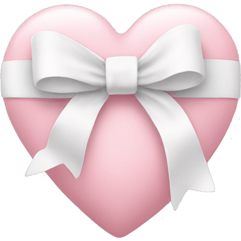 Pastel pink heart with white bow emoji