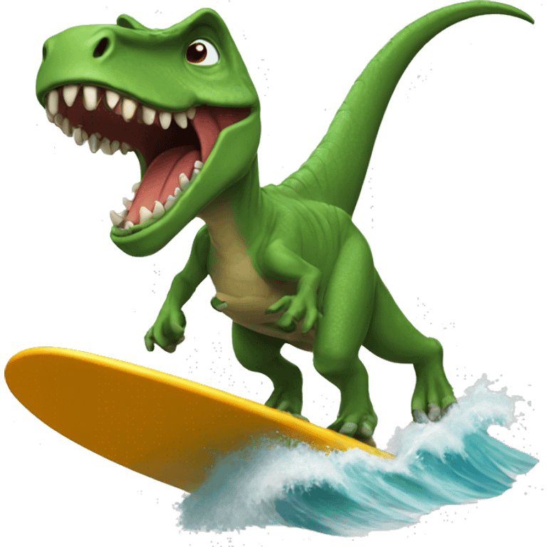 Dino surfing emoji