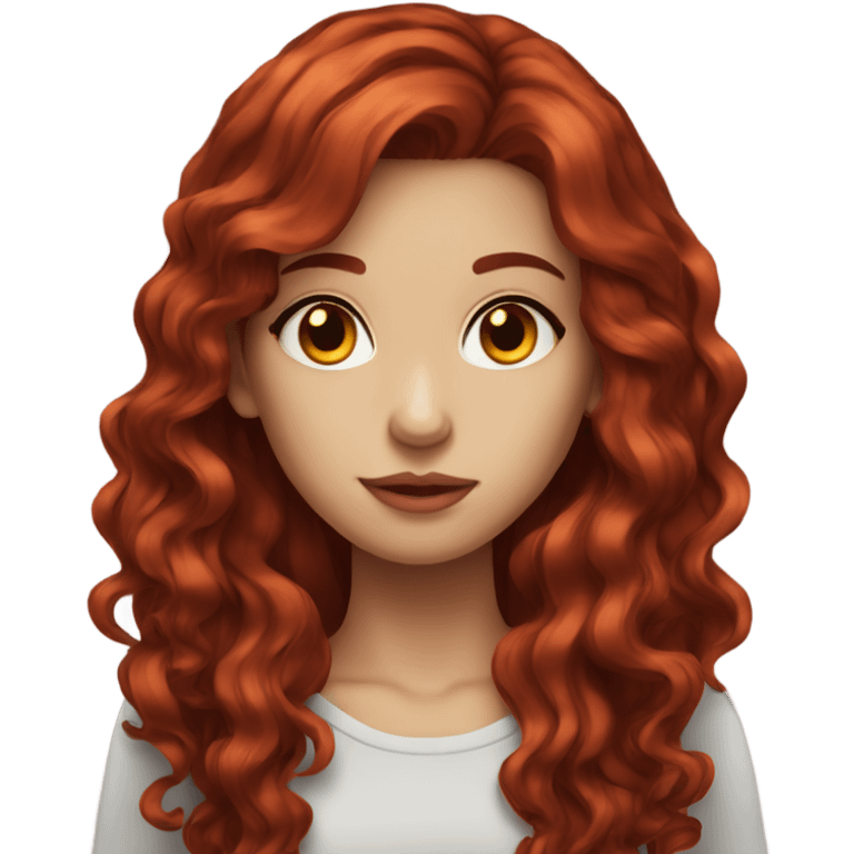 dark red hair with amber eyes girl emoji