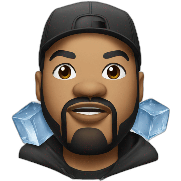 Ice cube rapper as an ice cube emoji