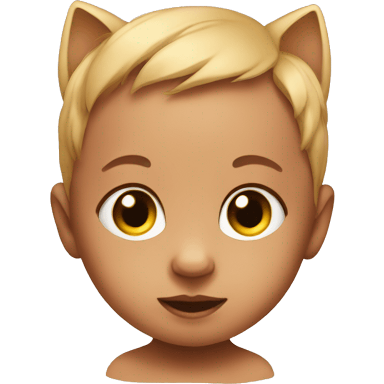 a baby with a cat head emoji