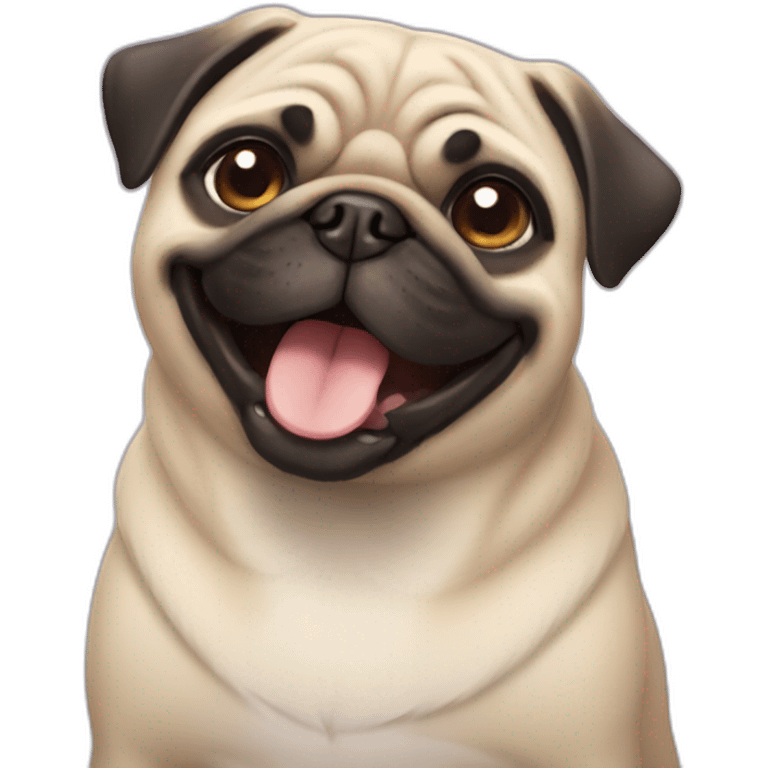 Happy pug emoji