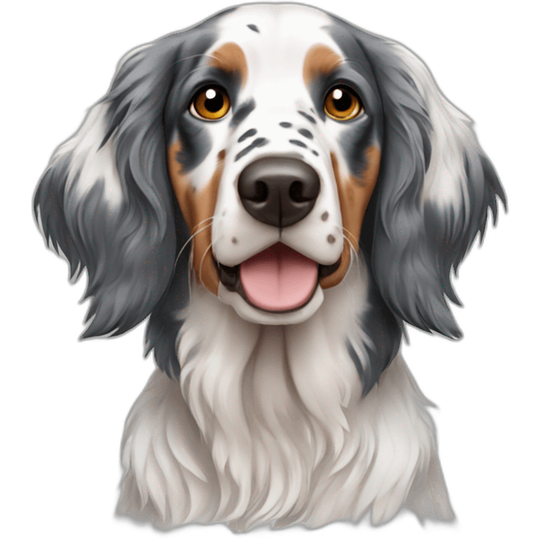 dog english setter tricolor emoji