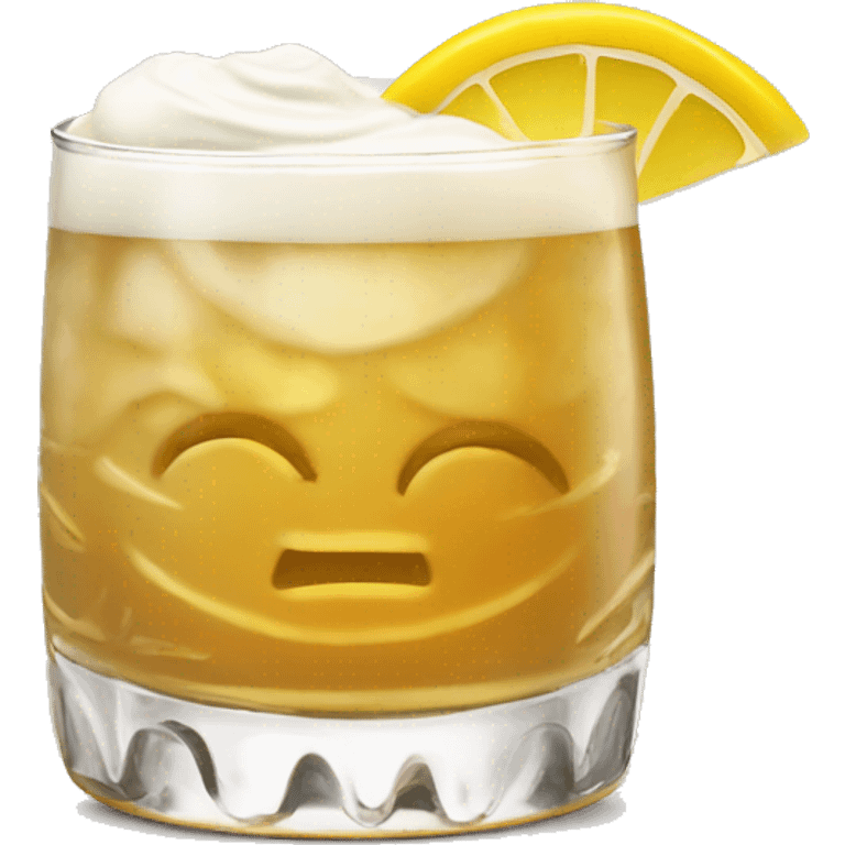 Whiskey Sour cocktail with cream emoji