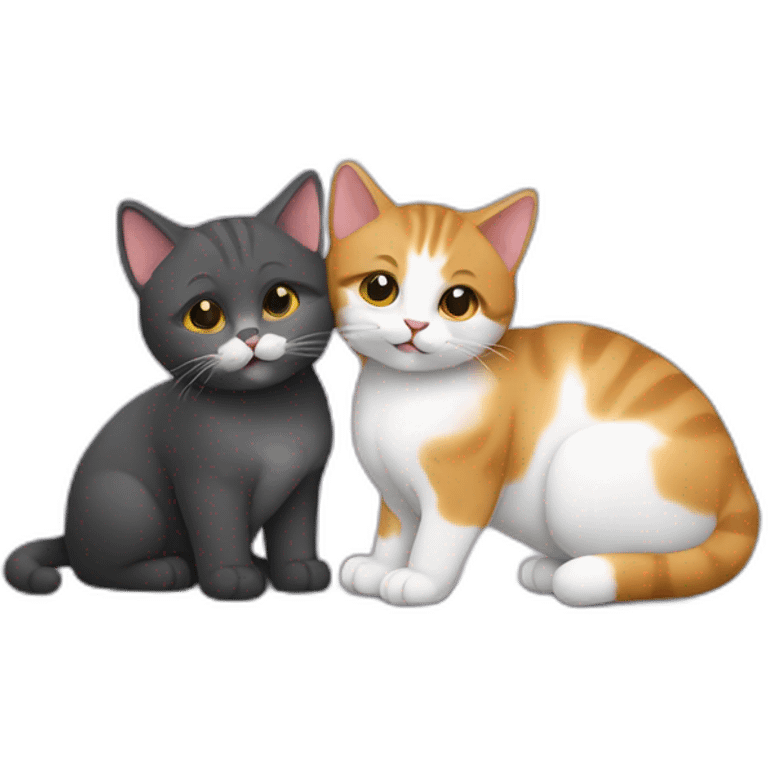 Deux chat qui se font un câlin  emoji