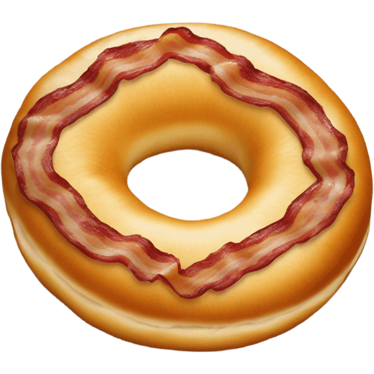 A bagel with bacon inside emoji