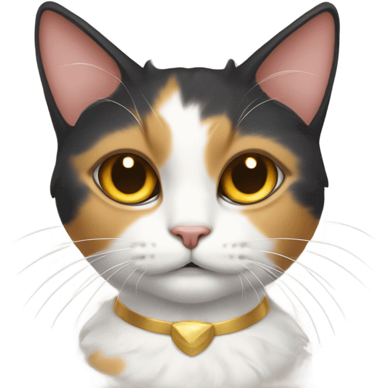 Calico cat with halo emoji