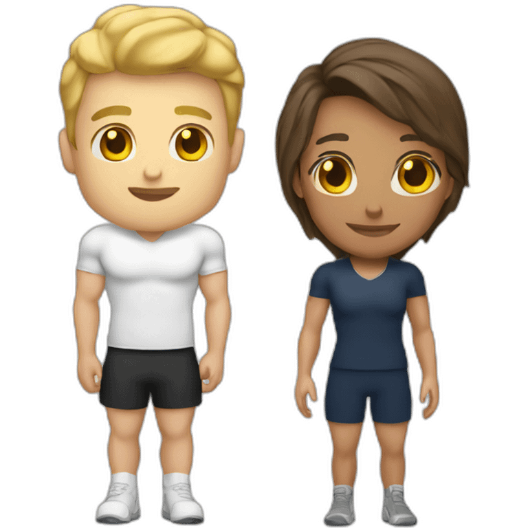 white gym coach and student emoji