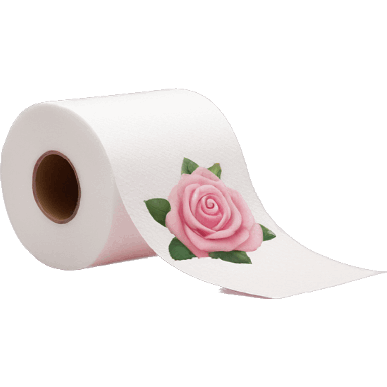 Light pink rose print toilet paper  emoji