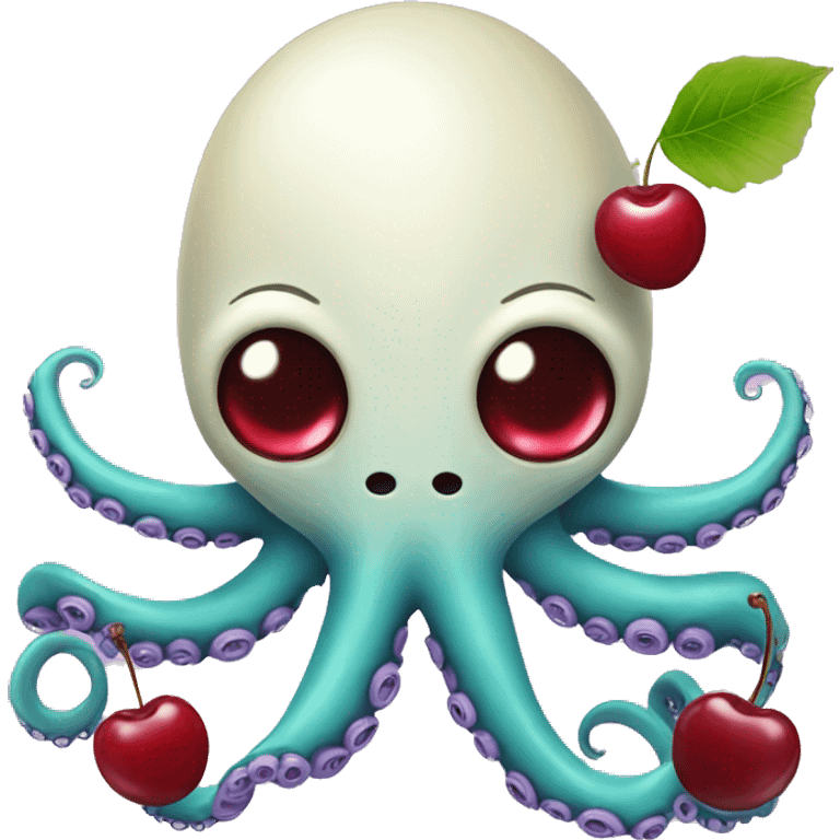 Octopus with a cherry emoji