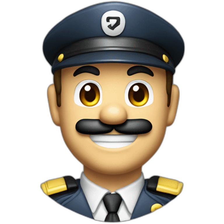 mario bros security guard smile head only emoji