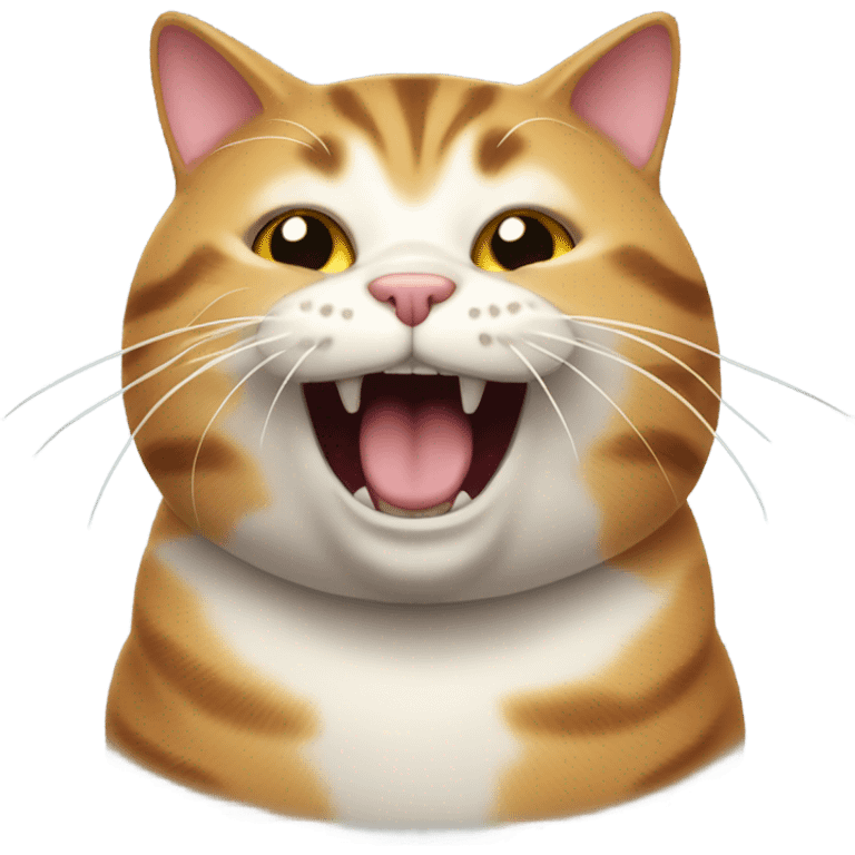 Fat tabby cat meowing emoji