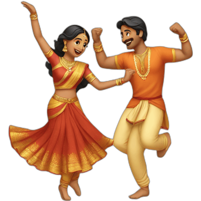 Indian couple dancing emoji