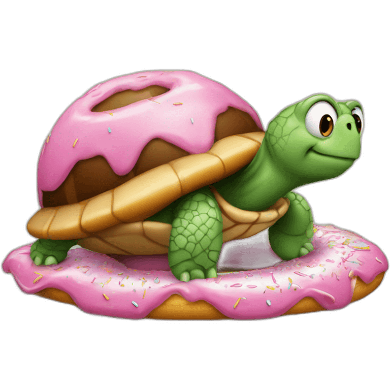 Une tortue avec une carapace en donut  emoji