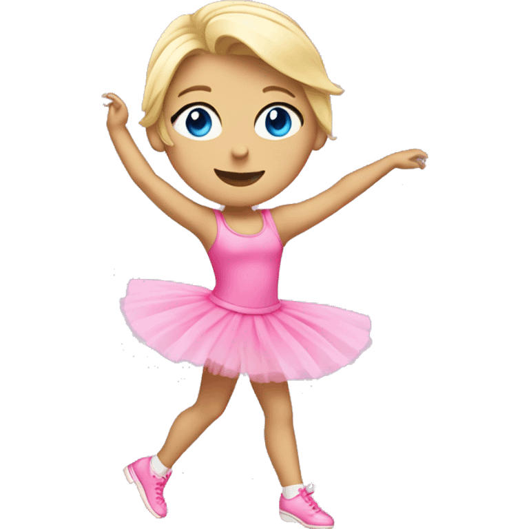 Blonde girl With blue eyes dancing in a pink tutu emoji