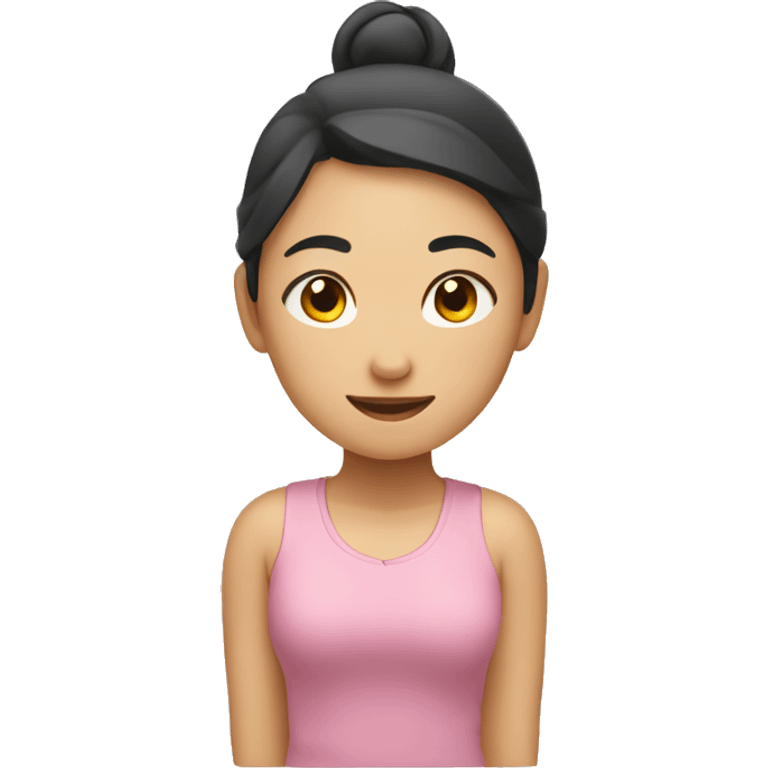 asian girl, stretching emoji