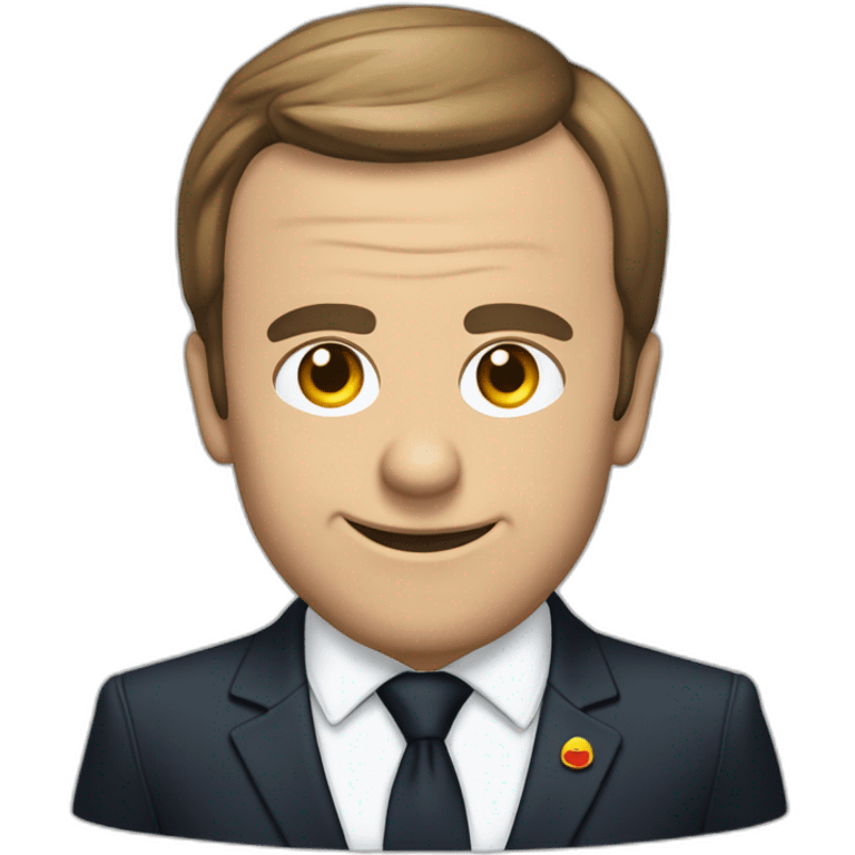 Macron qui appuie sur le bouton Nucléaire emoji