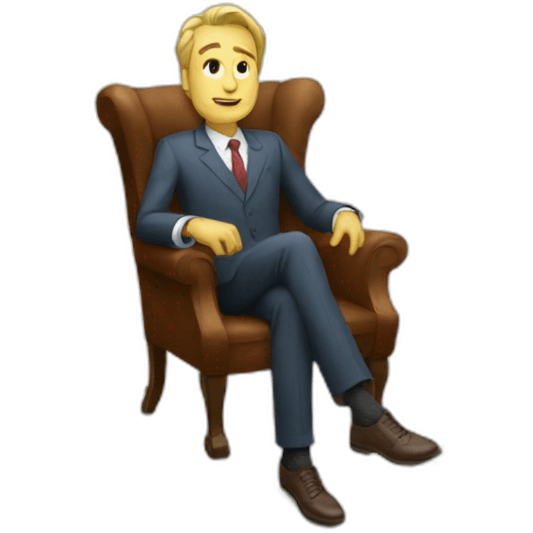 rich man in a chair steps on money emoji