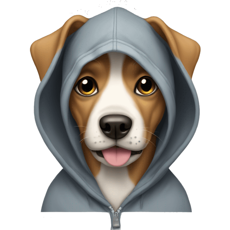 Dog wearing a hoodie emoji