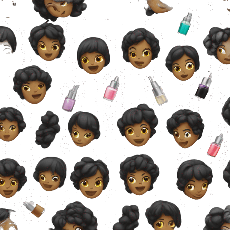 Black hair women spraying perfume emoji