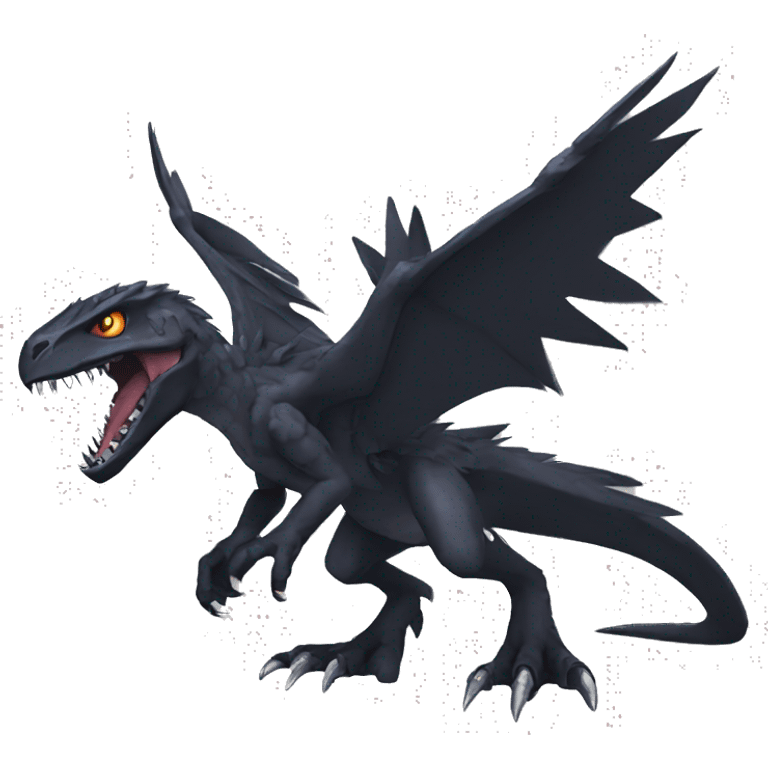  Cool Edgy Black Digimon-Fakemon-Raptor-Reptile full body emoji