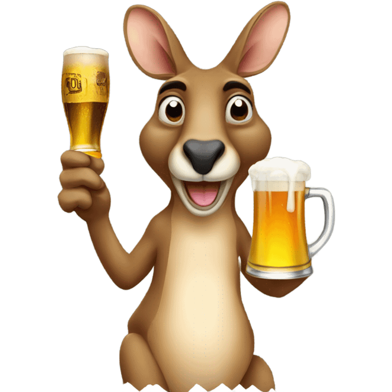 Kangaroo with a beer in his hand emoji