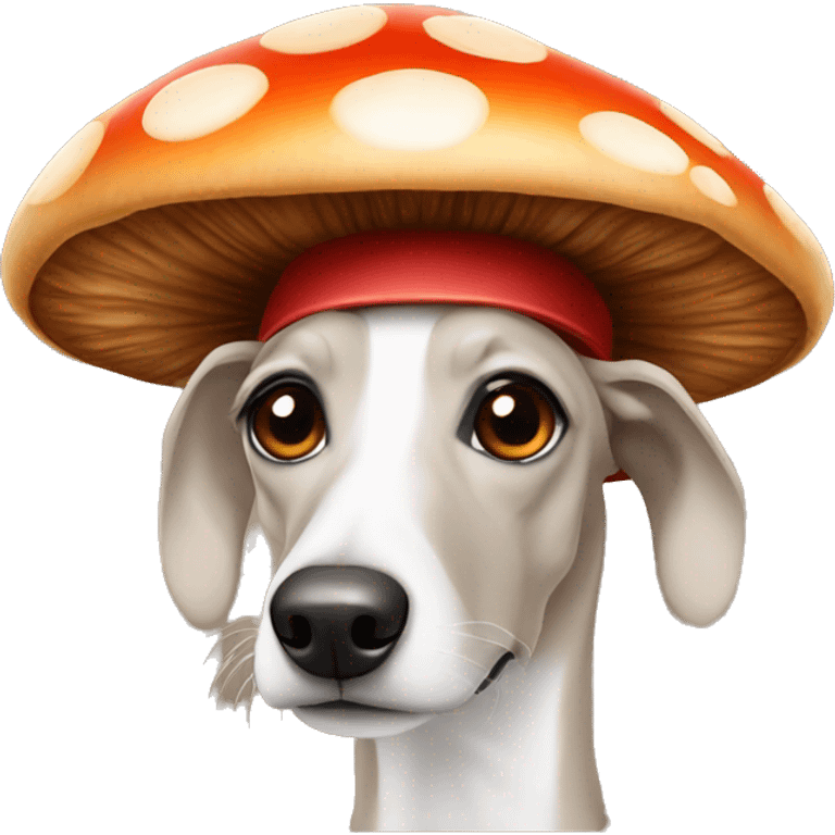 Mushroom with a greyhound hat emoji