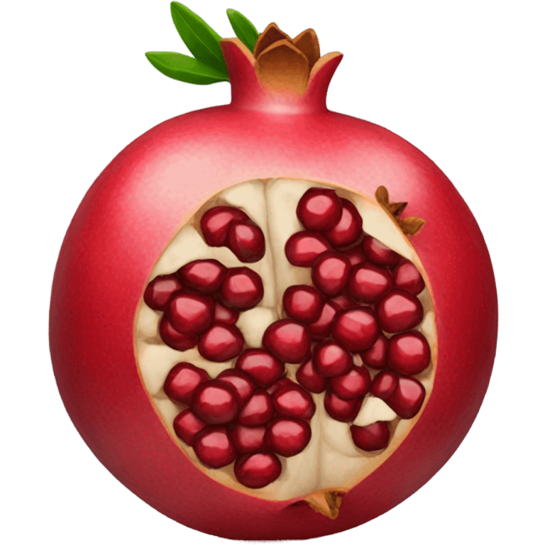 flat pomegranate emoji with seeds emoji