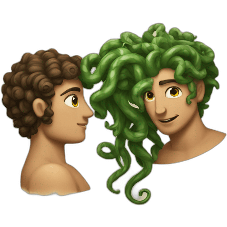 Perseus and Medusa in love emoji