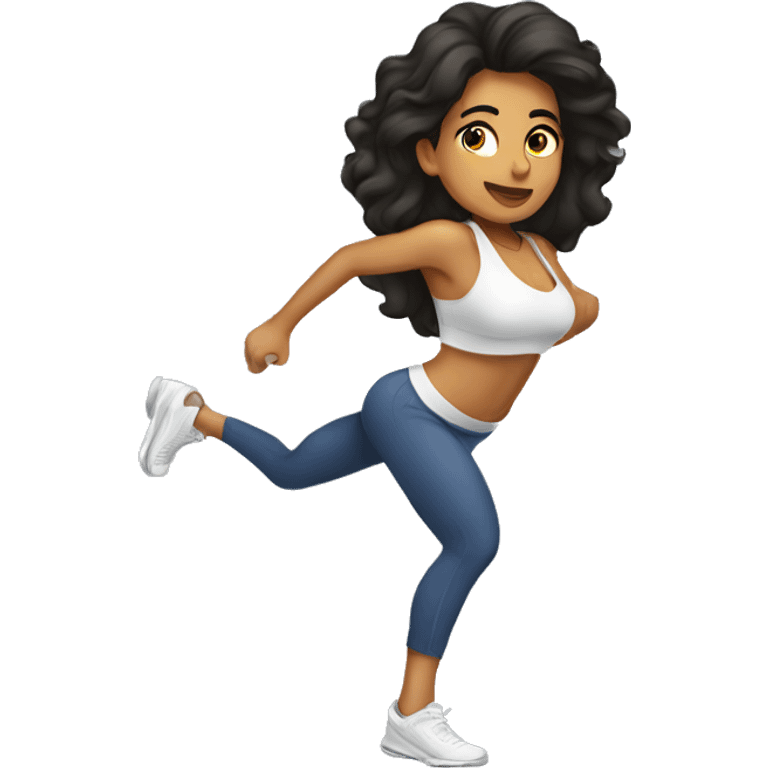 Latina doing push up emoji