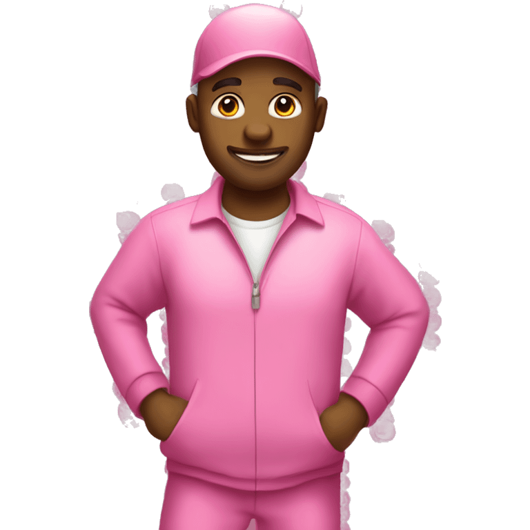 Stive job wearing pink emoji