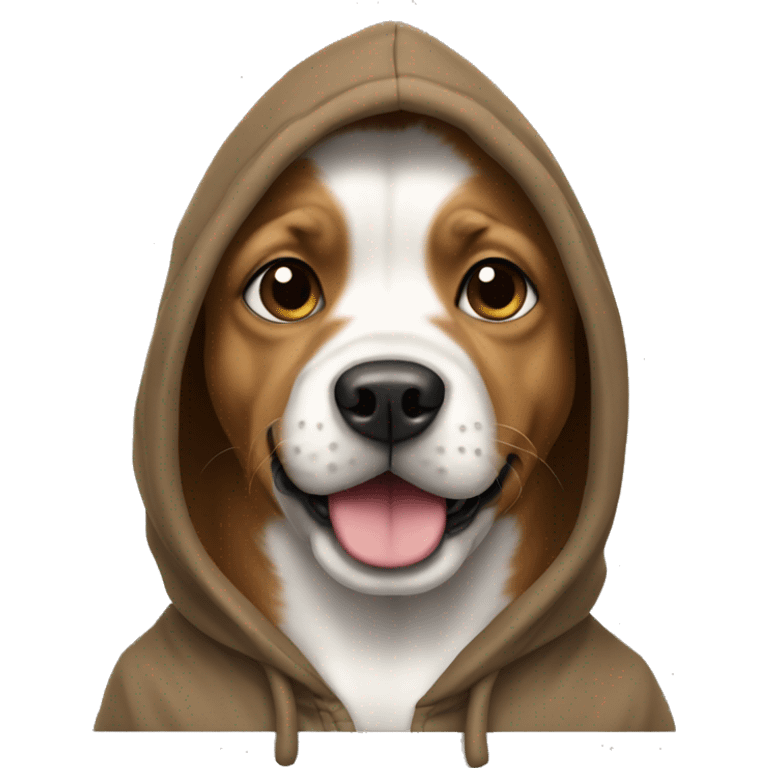 Dog wearing hoodie emoji