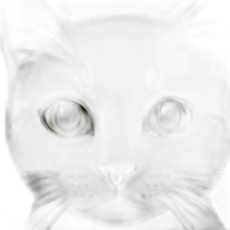 Black white cat with green eyes and whiskers  emoji