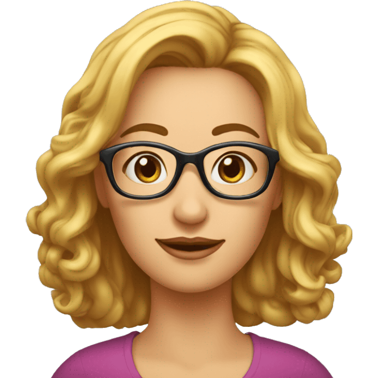 vrouw halflang haar met bril 45 jaar emoji