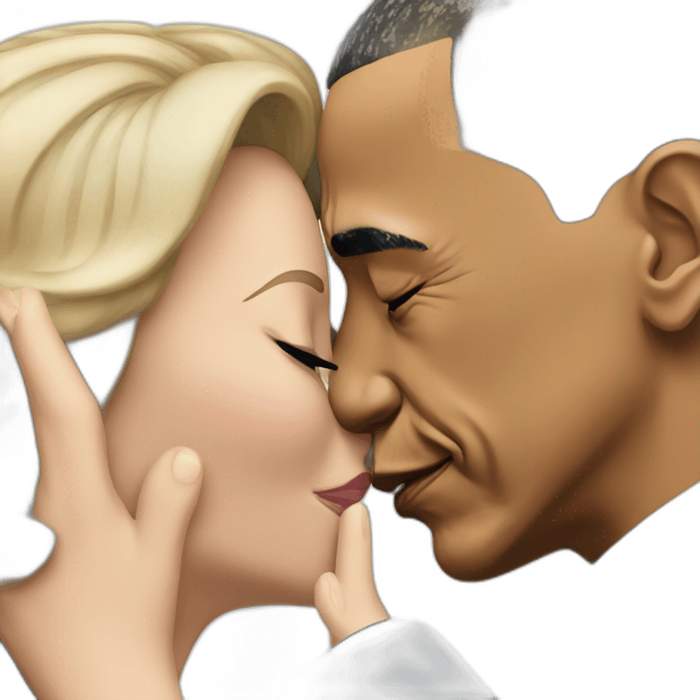 obama kissing trump emoji