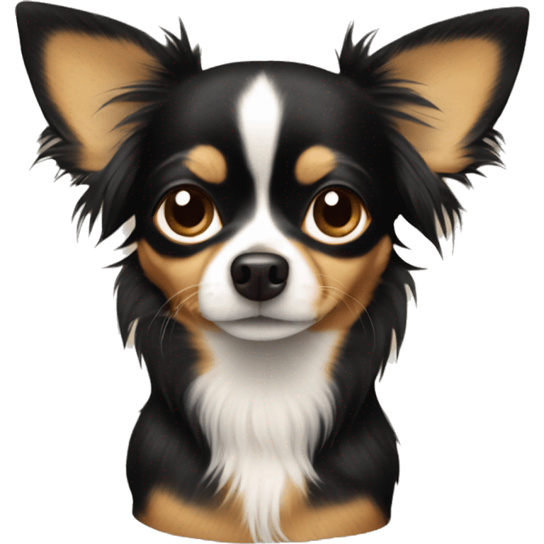 Long hair black and tan chihuahua  emoji