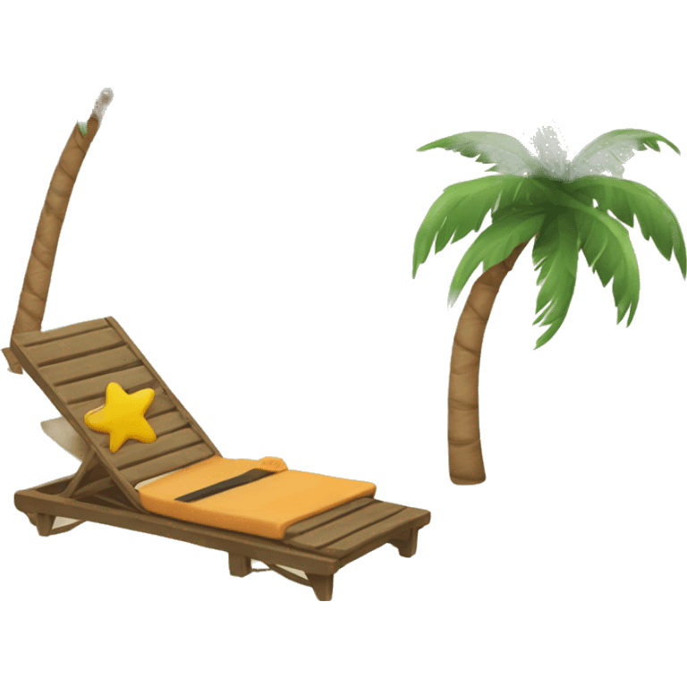 sunbed and palm tree emoji