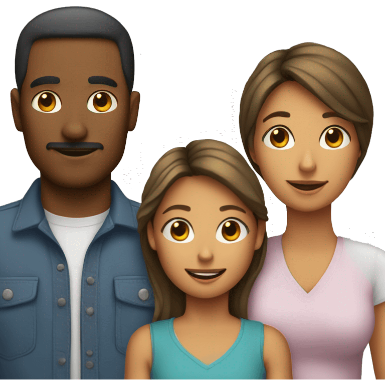 Mom dad and daughter  emoji