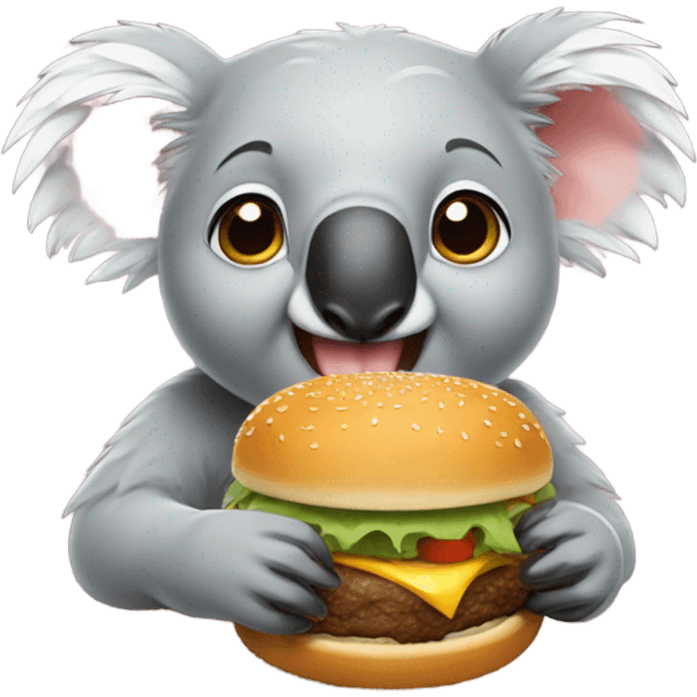 Koala eating a hamburger emoji