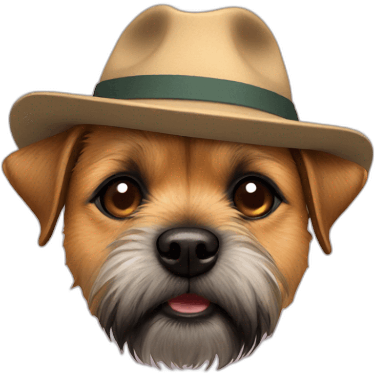 Border terrier with hat crying emoji