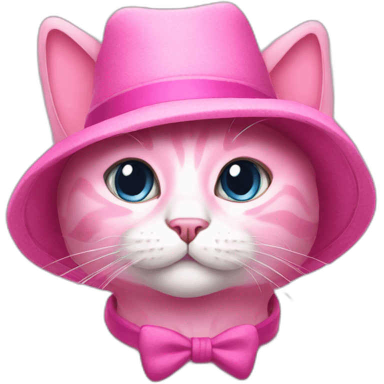 pink cat with hat emoji