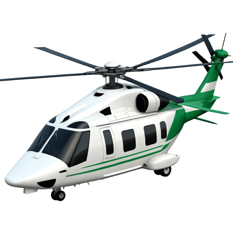 AgustaWestland AW139 - Leonardo (Model Year: 2022) (Iconic colour: White with green accents) emoji