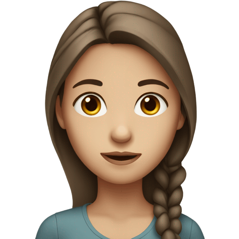 Girl with grey eyes and brown hair  emoji